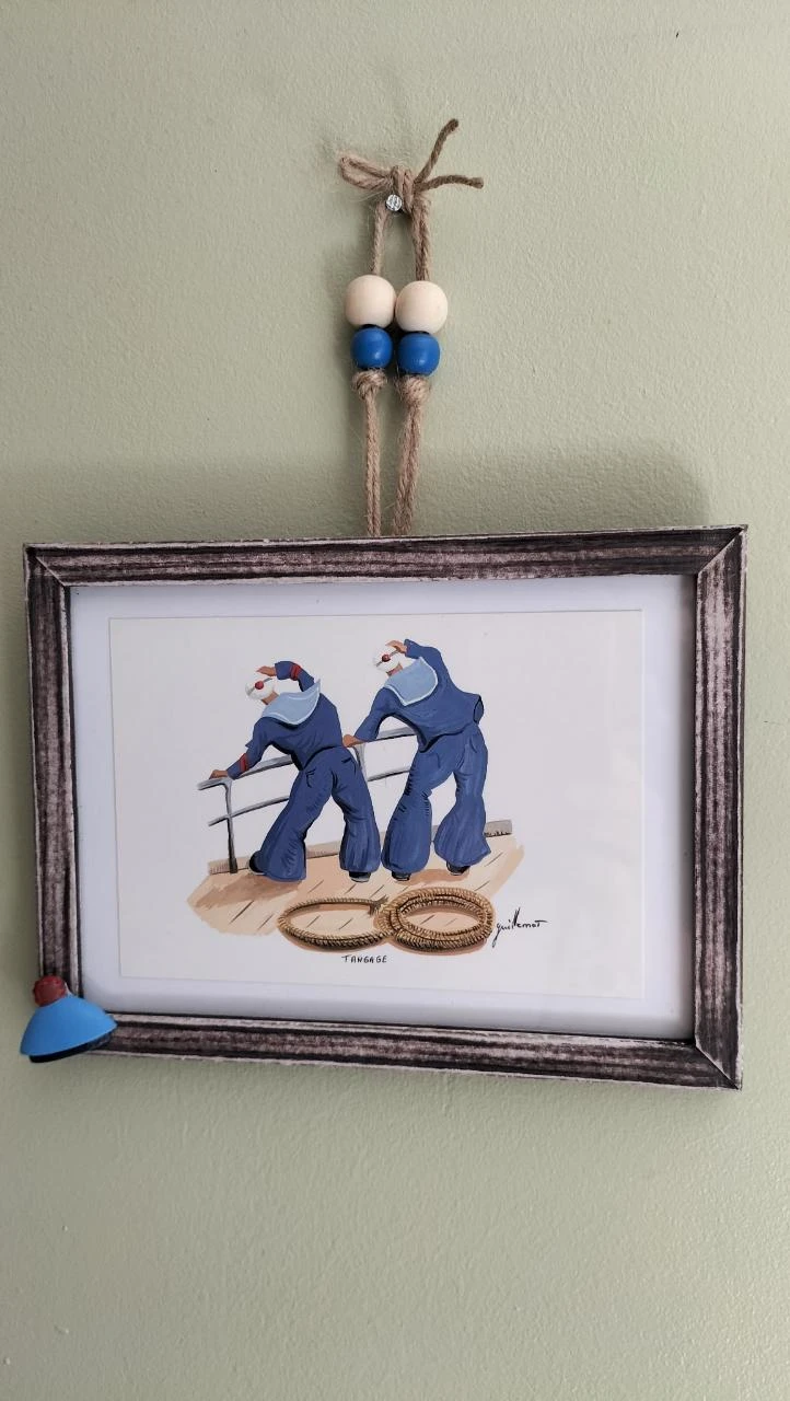 Hanging frame, watercolor painting; sailors – photo 4